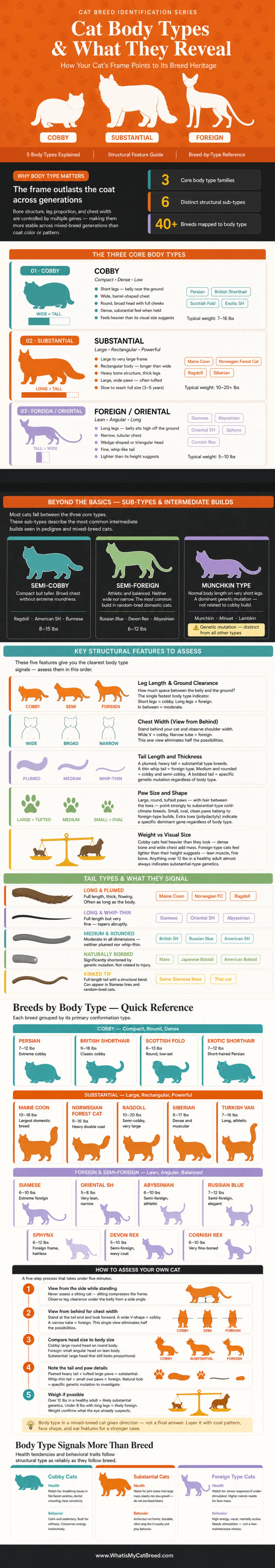 Infographic on Cat Body Types and What they Reveal about Breed