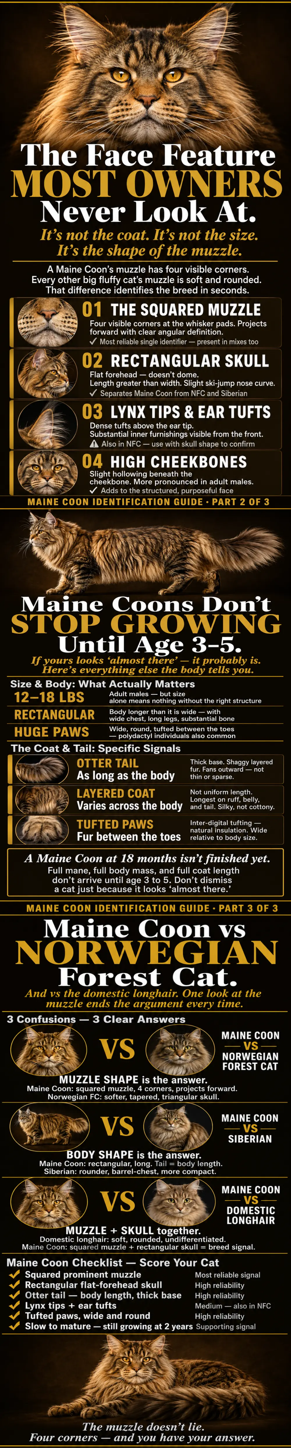 Infographic on identifying maine coon cat