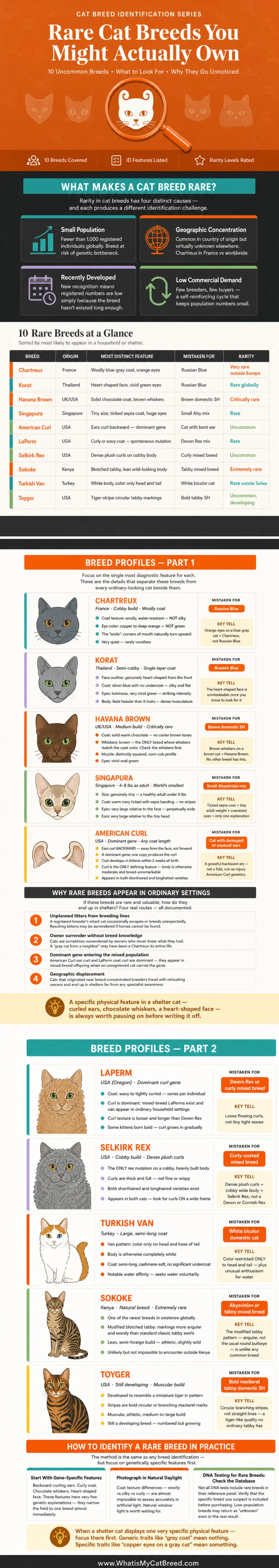 An infographic on rare cat breeds identification for users
